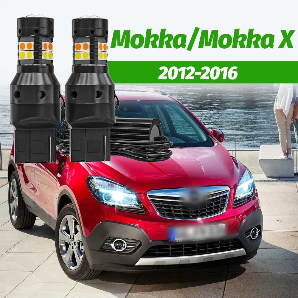 2 Stück Dual-Mode-Blinker + Tagfahrlicht-Zubehör LED DRL für Opel Mokka X 2012-2016 2013 2014 2015