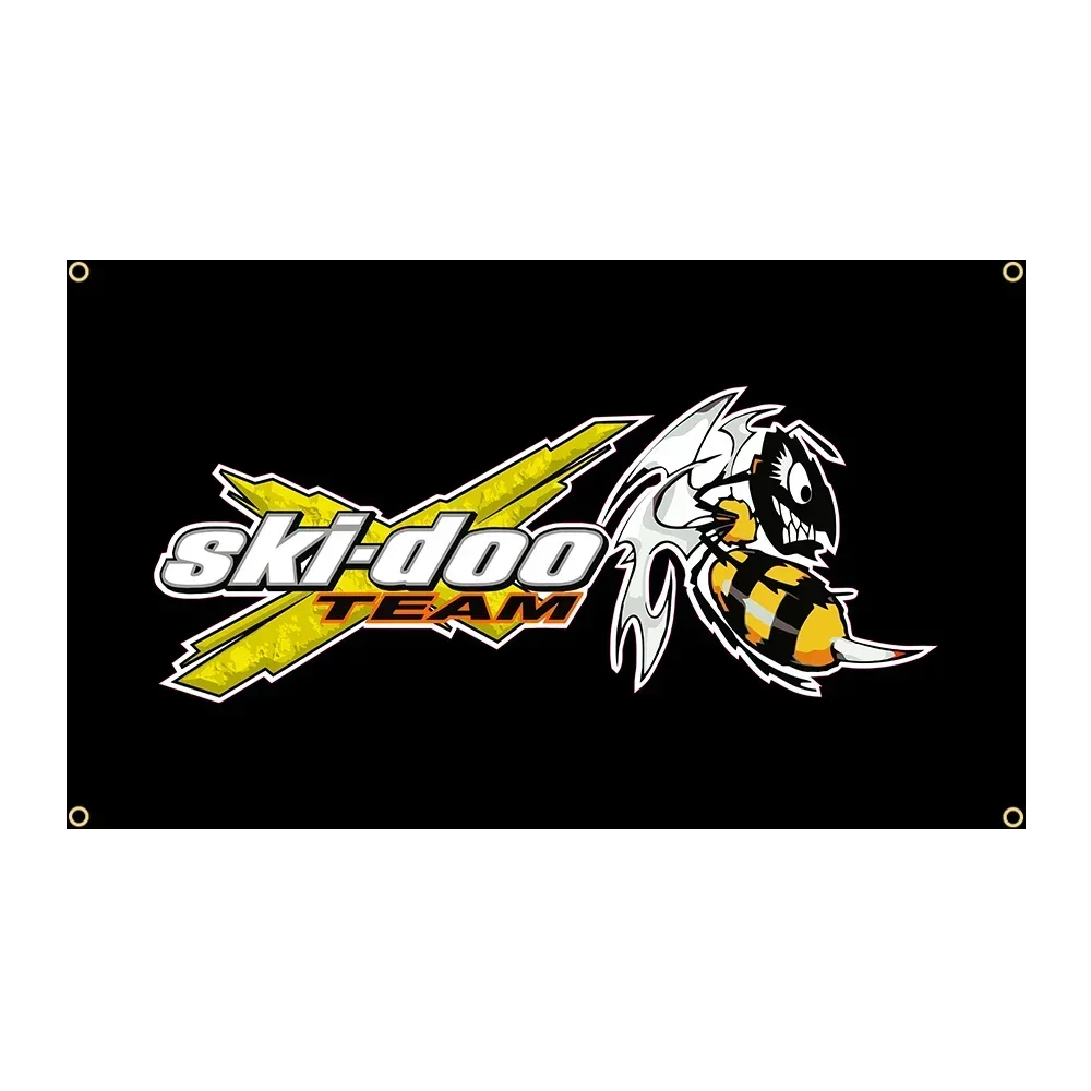 90x150cm Team SkiDoo Flag Polyester Printed Snowmobile Banner Garage or Outdoor For Decoration