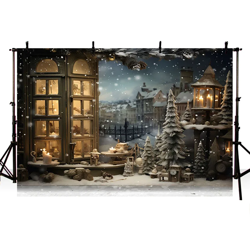 Mehofond Photography Background Winter Christmas Snowy Forest Xmas Tree Kids Family Party Portrait Decor Backdrop Photo Studio