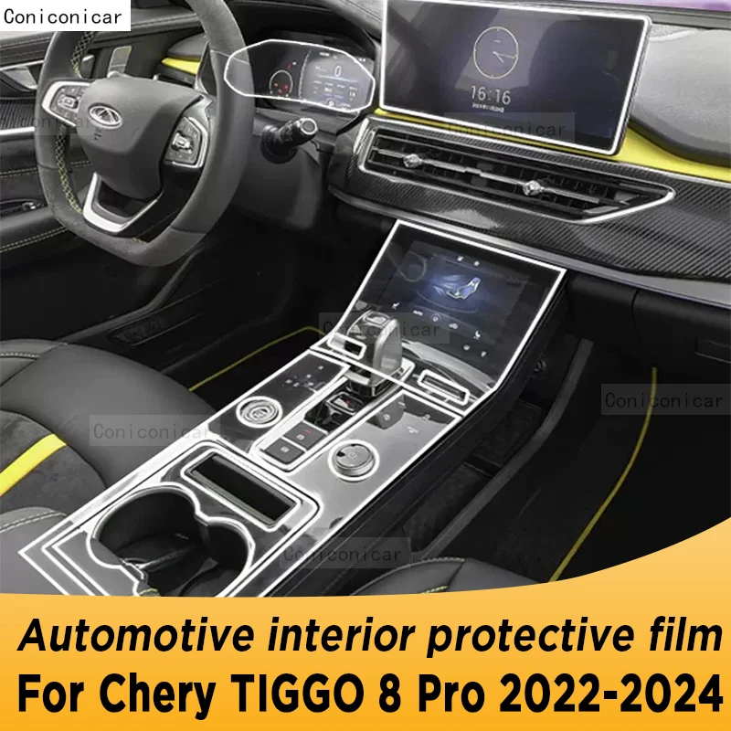 TPU Car Gear Dashboard Gps Navigation Screen Film Protective Sticker for Chery Tiggo 8 Pro Anti-scratch 2022 2023 2024