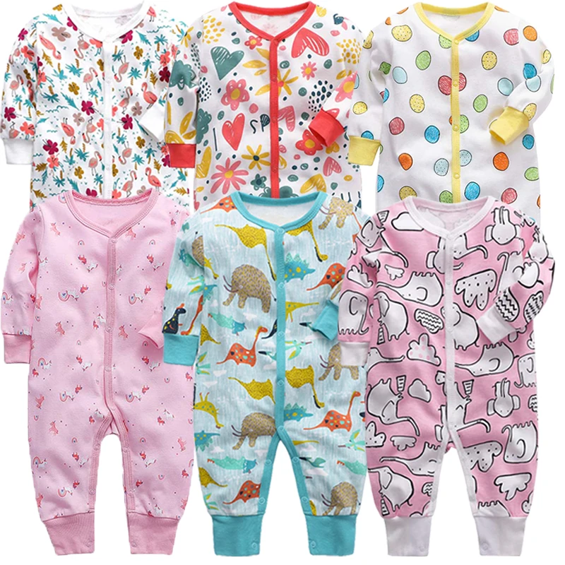 A lot Infant Long Sleeve Jumpsuit 0 3 6 9 12 Months Clothes Batch Newborn Baby Boys Girls Sleepers Pajamas Babies Jumpsuits
