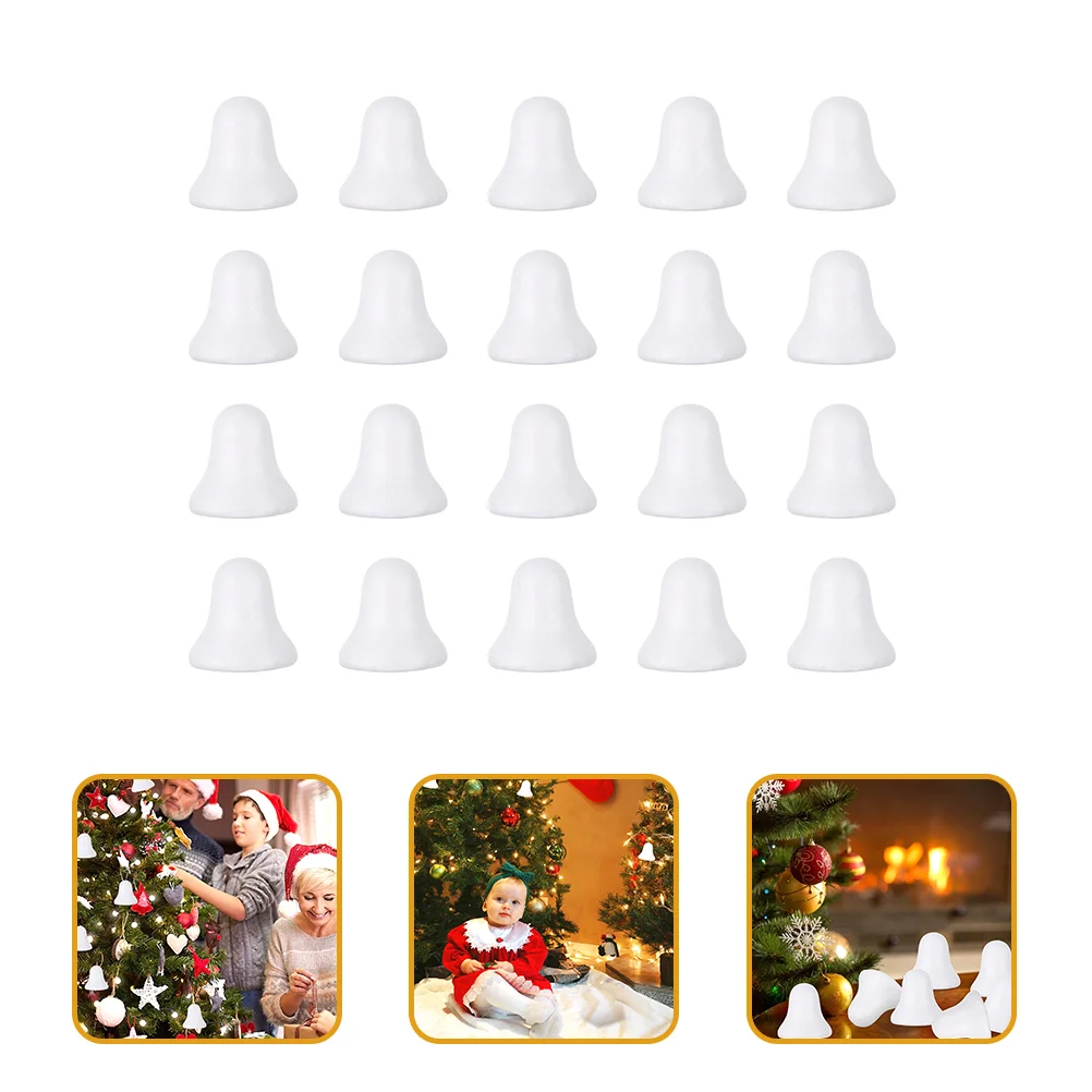 20 Pcs Bubble Bell Christmas Molds DIY Crafts Accessory Foams Mould Jingle Ribbon Xmas Tree Hanging Decor Shape Pendants