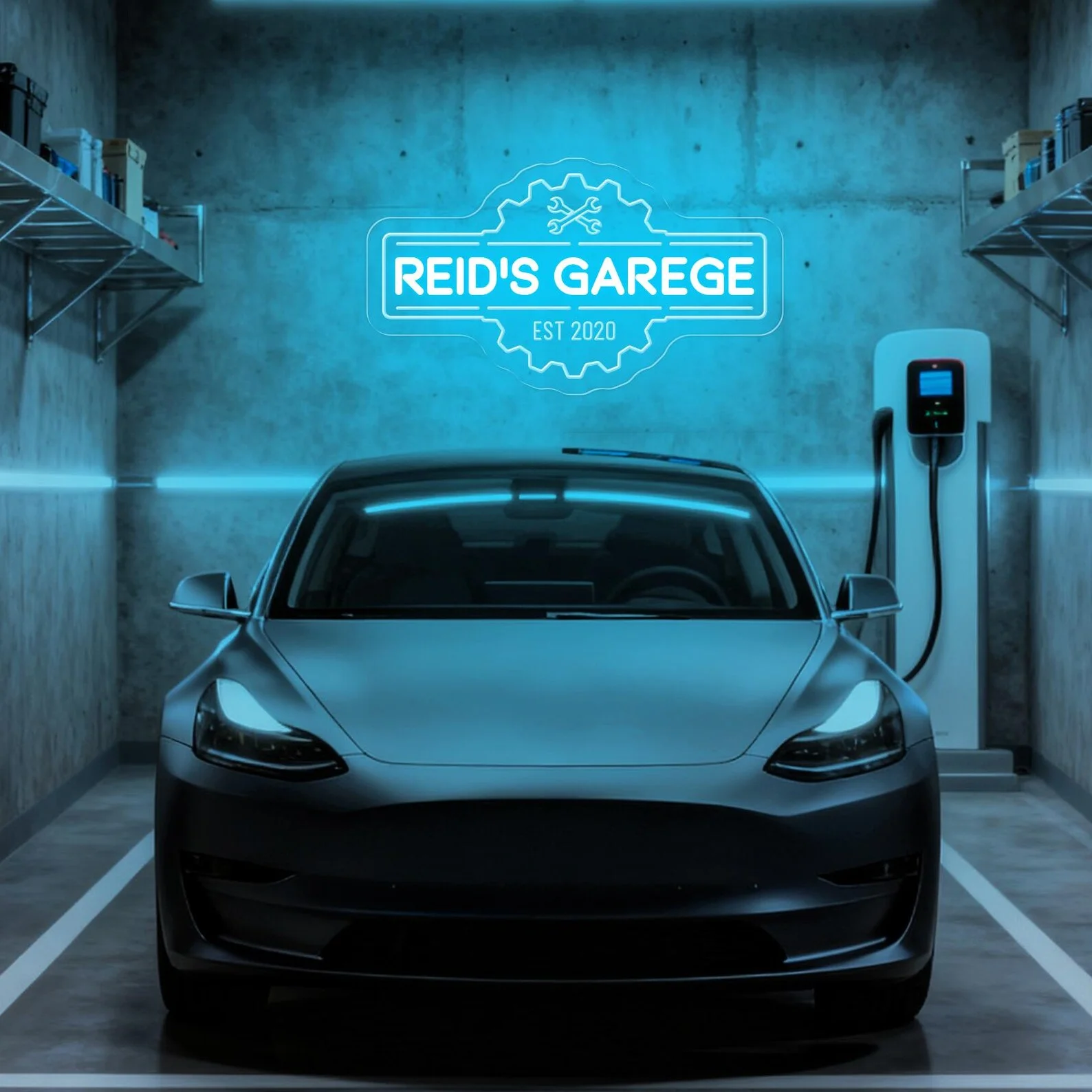 Custom Garage Name Neon Sign,Garage Decor,Man Cave Gift, Gift for Dad,Workshop Car Sign,Custom Neon Sign,Speed Shop Car Sign