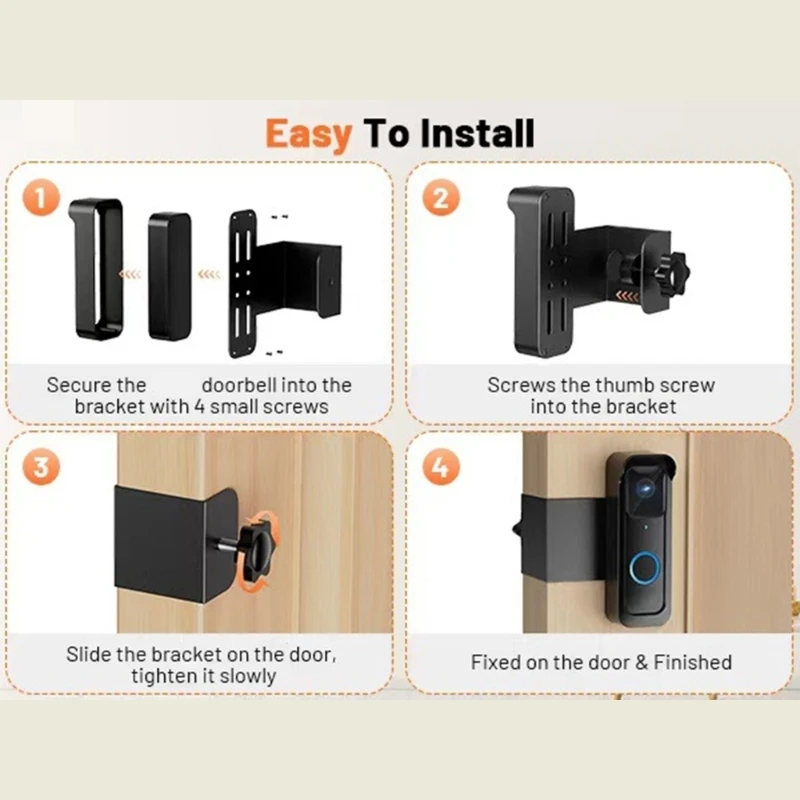 مقاوم للطقس في الهواء الطلق لحل تثبيت جرس الباب بالفيديو بدون حفر
