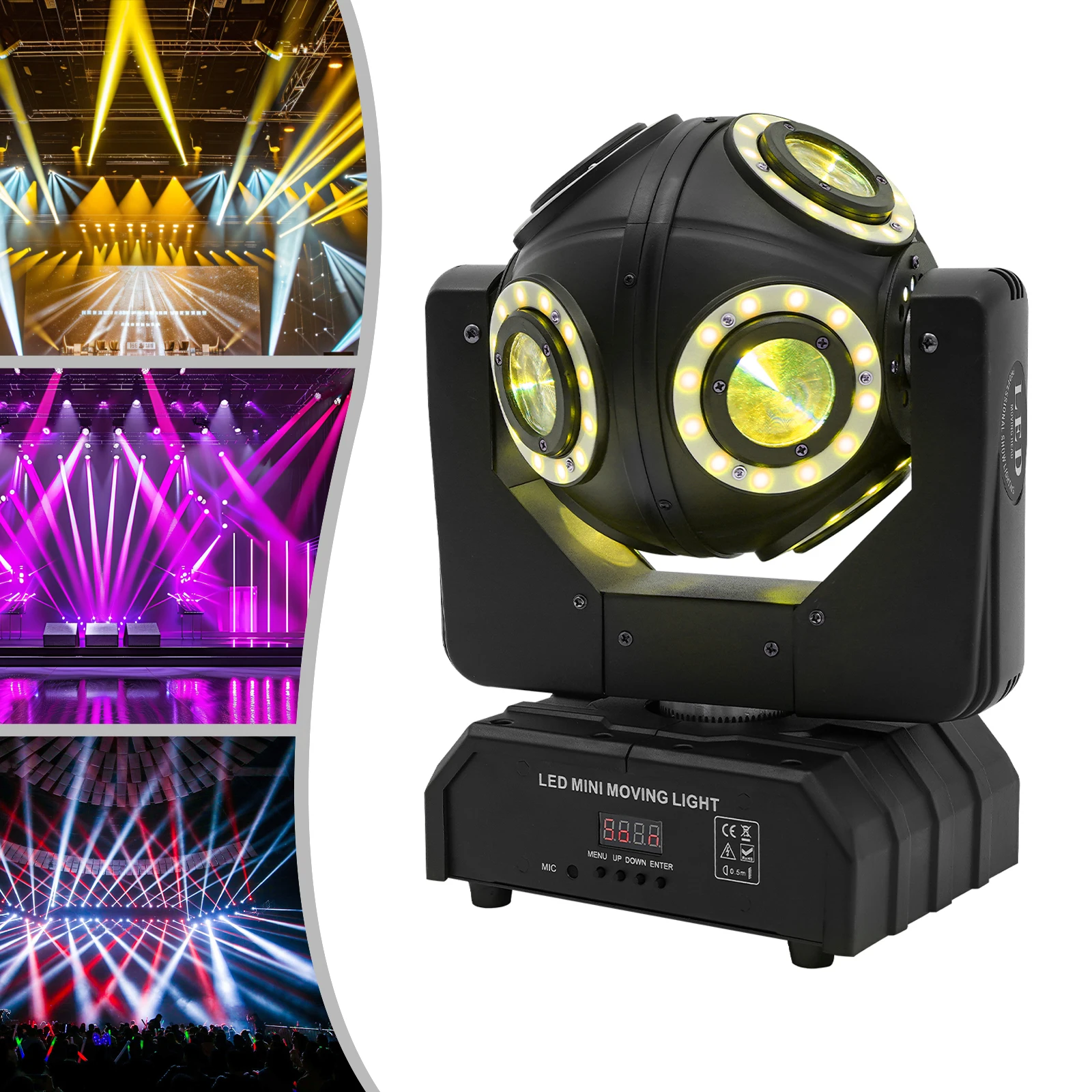 8-Kopf-Moving-Head-Licht, Moving Head DJ-Lichter für Party, Konzert, Festival, Show, Bühnenlichter RGBW DJ rotierendes Licht