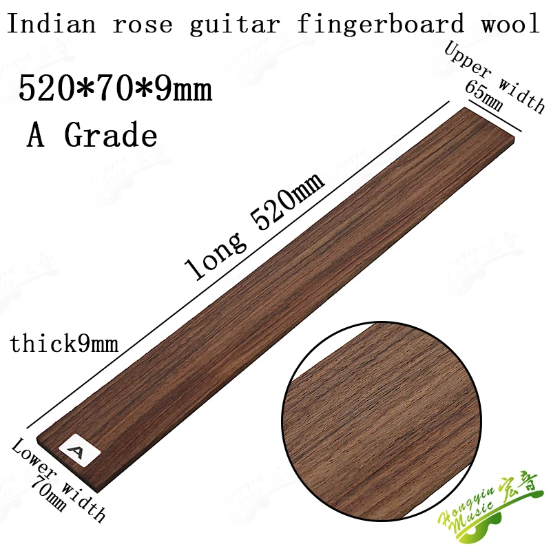 Indian Rose Wood For Acoustic  Electric  Classical Guitar Finger Board Handmade Rosewood Fingerboard Guitar Parts9*70*520