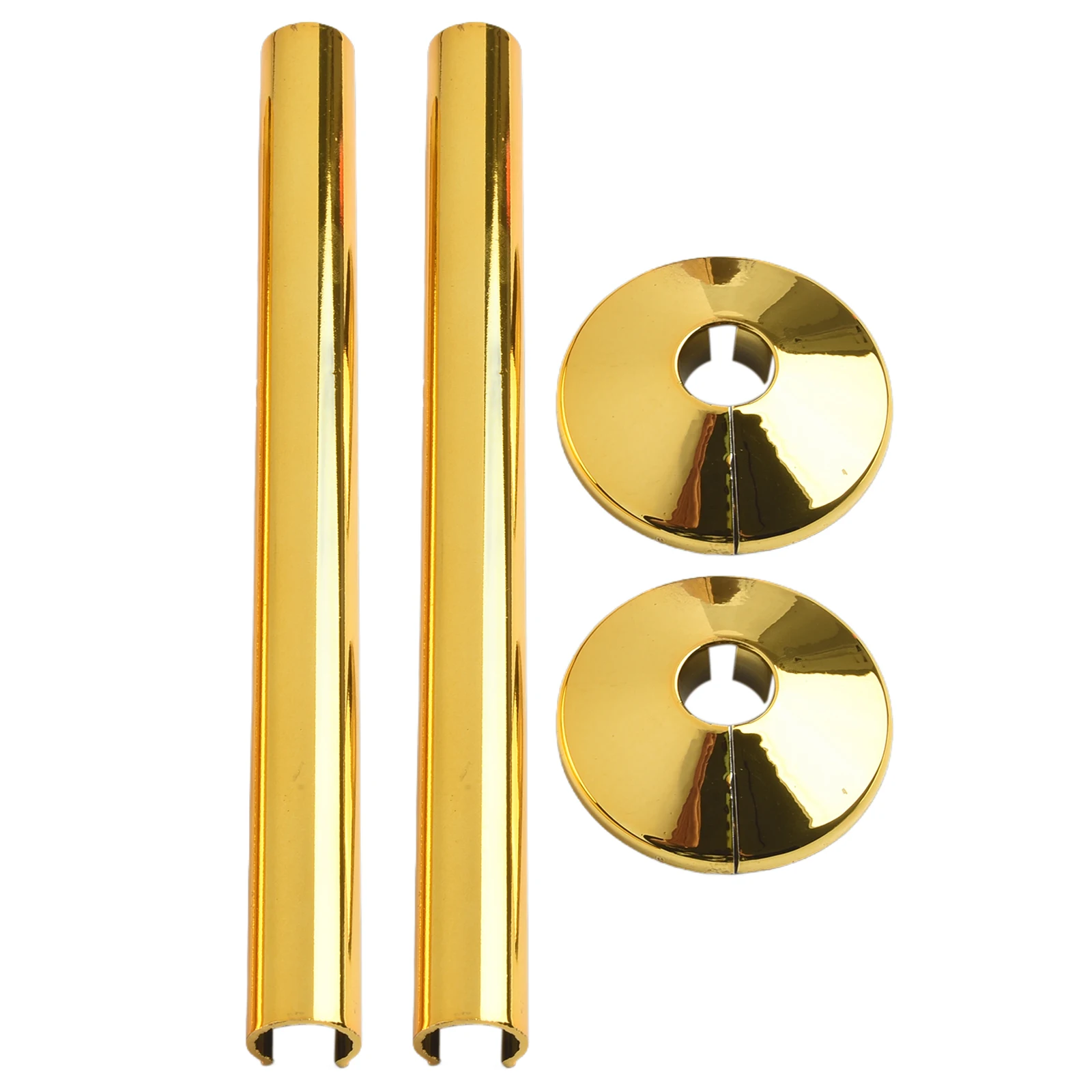 Elegance To Your Radiators 2 Pk Pipes Radiator Pipe Covers Sleeve 15mm Collars Cut Fit Bathroom Chrome Home Improvement