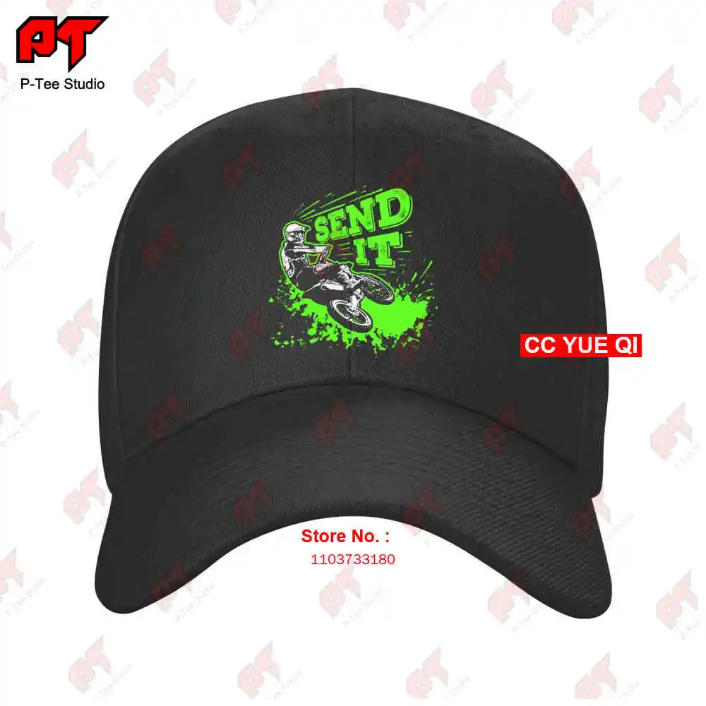 Send It Dirt Bike Motorcross Rider Idea Baseball Caps Truck Cap FVYZ