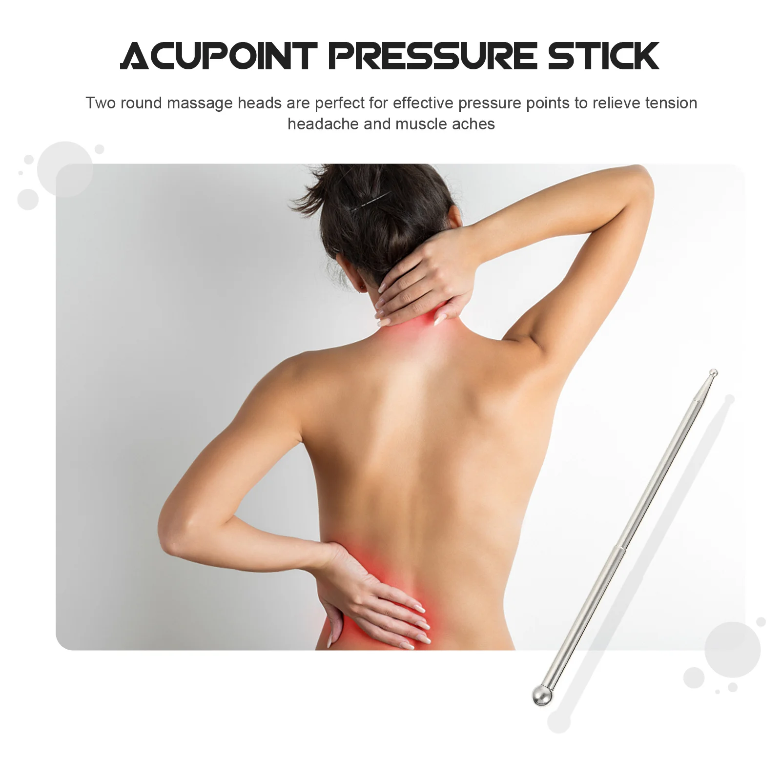 

1 Set Stainless Steel Acupoint Massaging Tool With Large Small Heads For Face Body Neck Shoulder Hand Foot Muscle Relief Massage