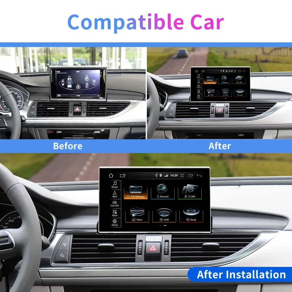 For AUDI A6 A7 2013 -2018 Screen Right Hand Driving Android 11 Car GPS Multimedia Video Player Stereo Wireless CarPlay