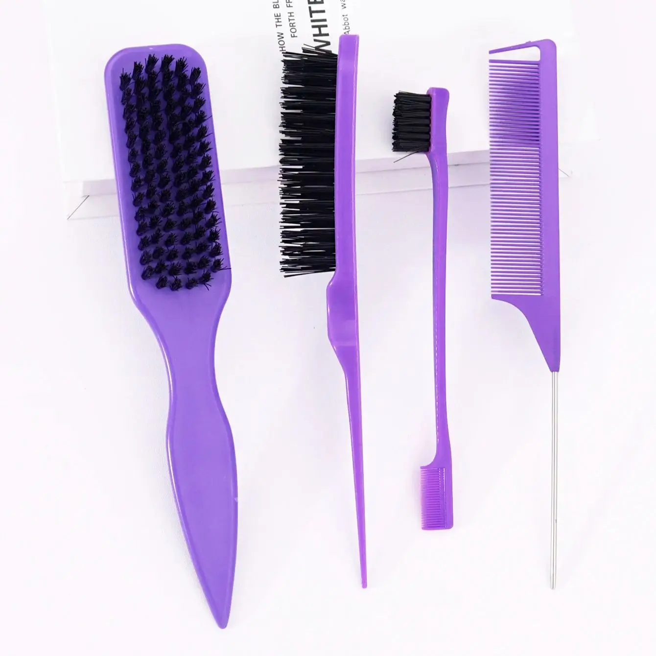 ชุดเครื่องมือทำผม 4 ชิ้น/ชุด, แปรงป้องกันผมพันกัน, แปรงจัดแต่งทรงผม, แปรงหวีหางหนู, แปรงจัดแต่งทรงผมขอบ, สำหรับวิกผมแท้โดยเฉพาะ