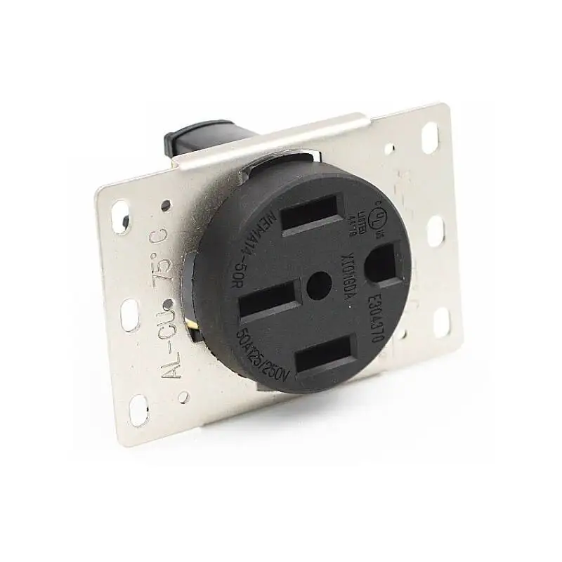 250V 50A American 4 Hole NEMA L14-50P 14-50R US Generator Outlet Anti-Off Industry Power Socket Plug Inline Wire Connector - view 2