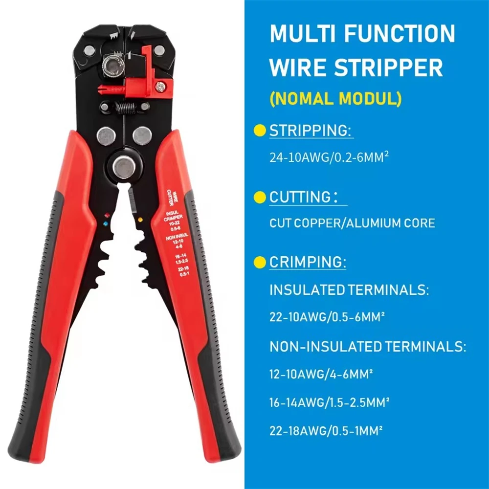 MEUYAG Professional Electrician Wire Pliers Cable Wire Stripper Cutter Crimper Automatic Crimping Stripping Tool