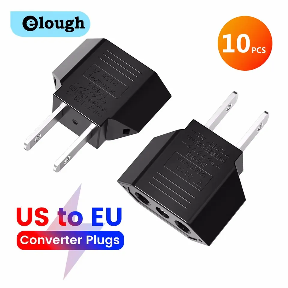 1-10PCS Adaptador de Enchufe Eléctrico EE. UU. América a UE Europeo China CN Canadá CA Convertidor de Viaje Enchufes Toma de Corriente AC
