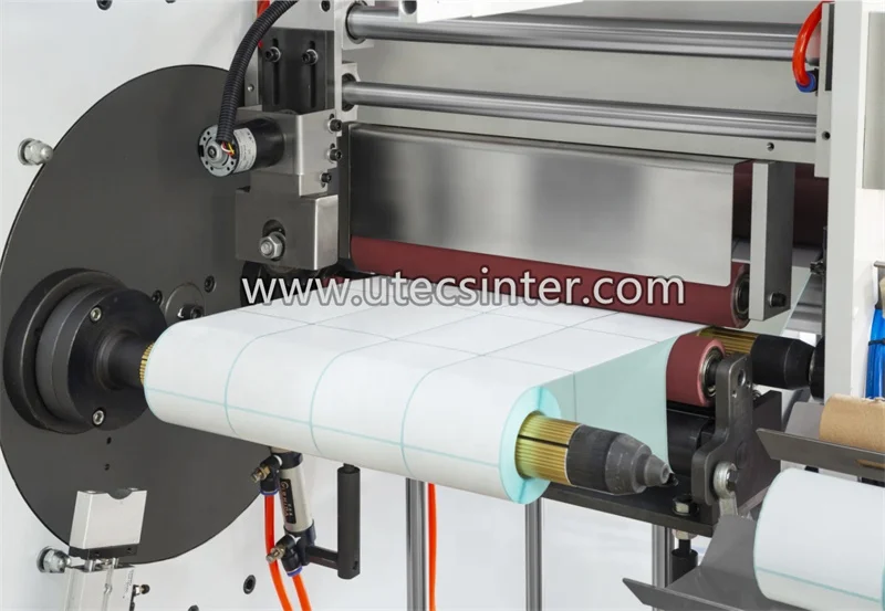 UR420S2 Automatic Non-stop 2 Shaft Turret Kraft Paper Adhesive Label Slitter and Rewinder Machine With Core Loader
