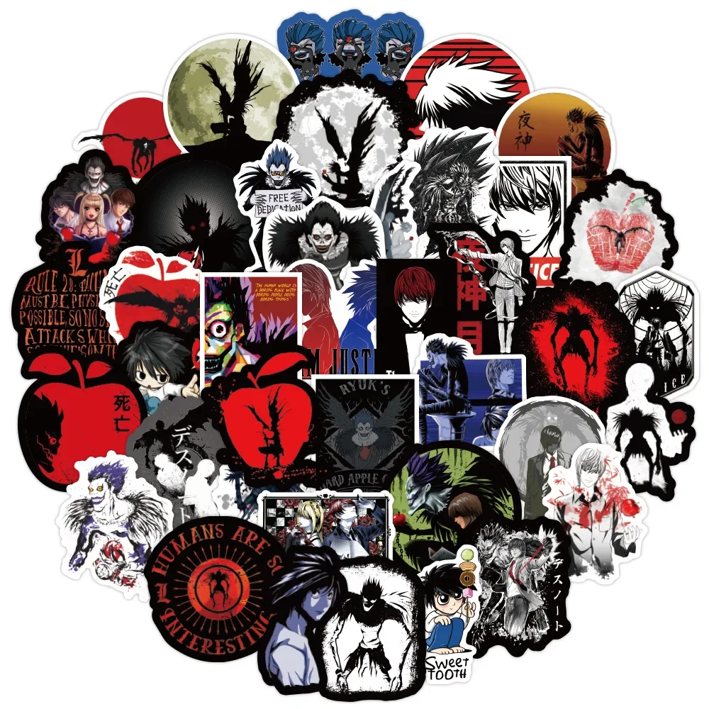 NEW 50Pcs DEATH NOTE Japanese Anime Stickers For Laptop Luggage Motorcycle Phone Skateboard Toys Car Gift