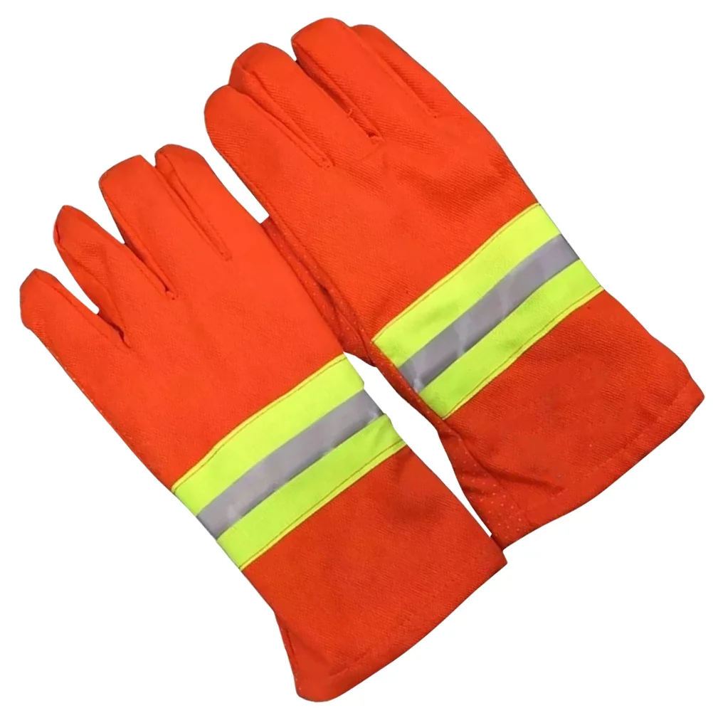 

1 Pair Fire Resistant Insulated Gloves Thickened Heat Protection For Outdoor Working Emergency Rescue Mitts Non-Slip Scald Proof