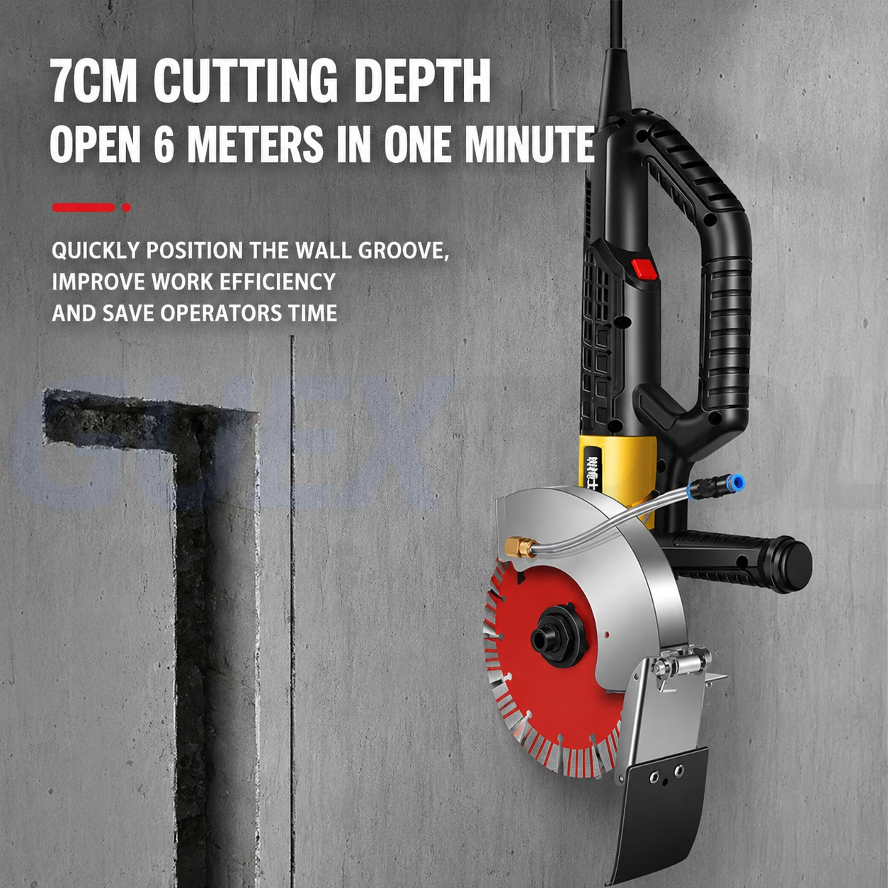 Brushless Wall Chaser Machine High Power Concrete Cutting Grooving Tool For Electrician Water Pipe Installation view 5