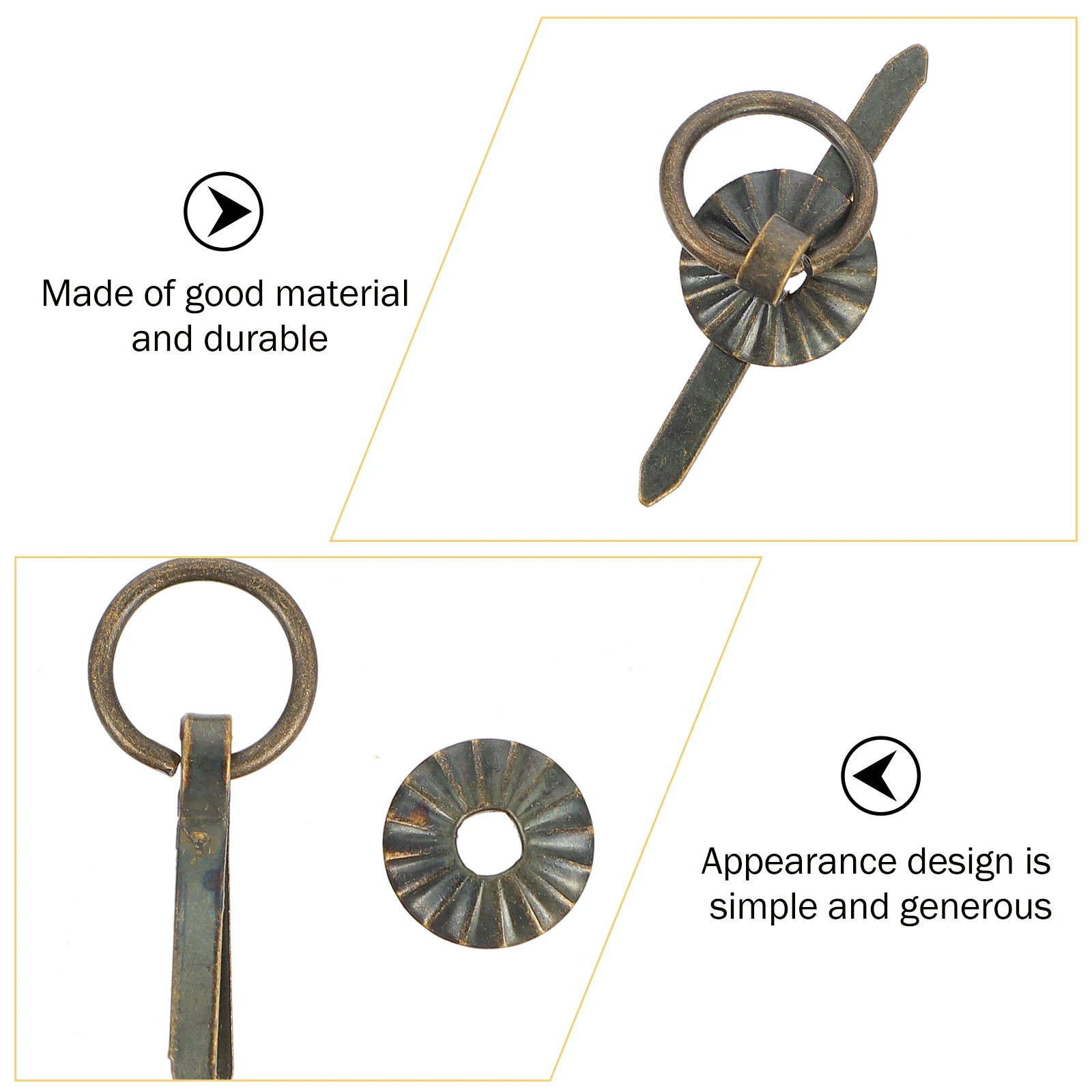 

100pcs Ring Pull Handle Retro Drawer Ring Box Case Handle Vintage Style Durable Replacement Hardware For Home Storage Cabinet