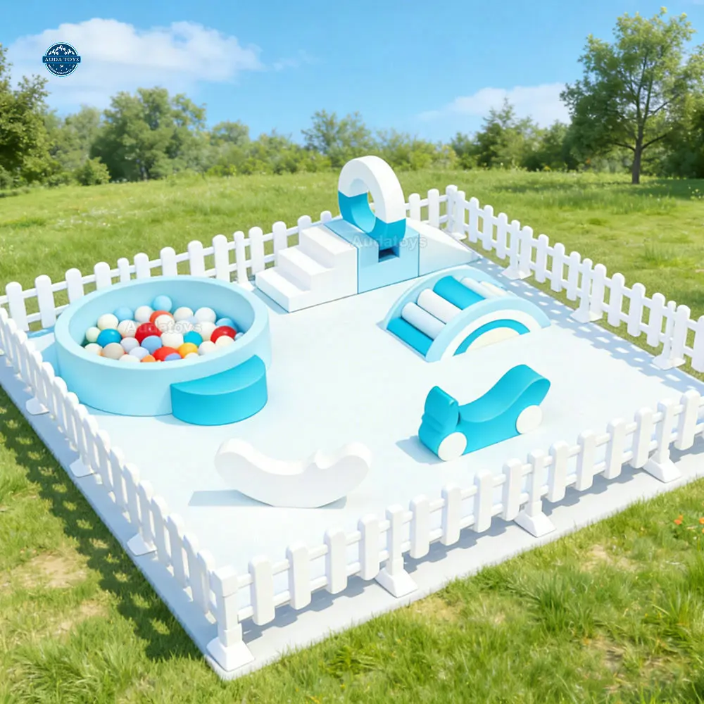 

A88213 13x13ft Ocean Blue Commercial Indoor Playground Equipment Soft Mobile Play Set PE Foam PVC Materials 20 Kids