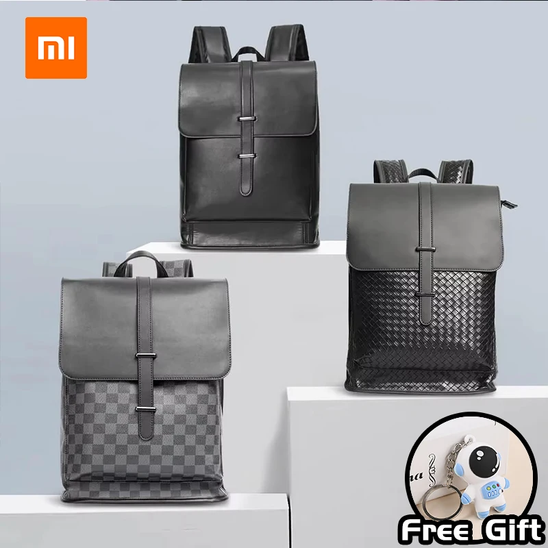 XIAOMI MONEY QUEEN Fashion Leisure Business Backpack Commuter Leather Backpack Campus Student Backpack Comfortable and Durable