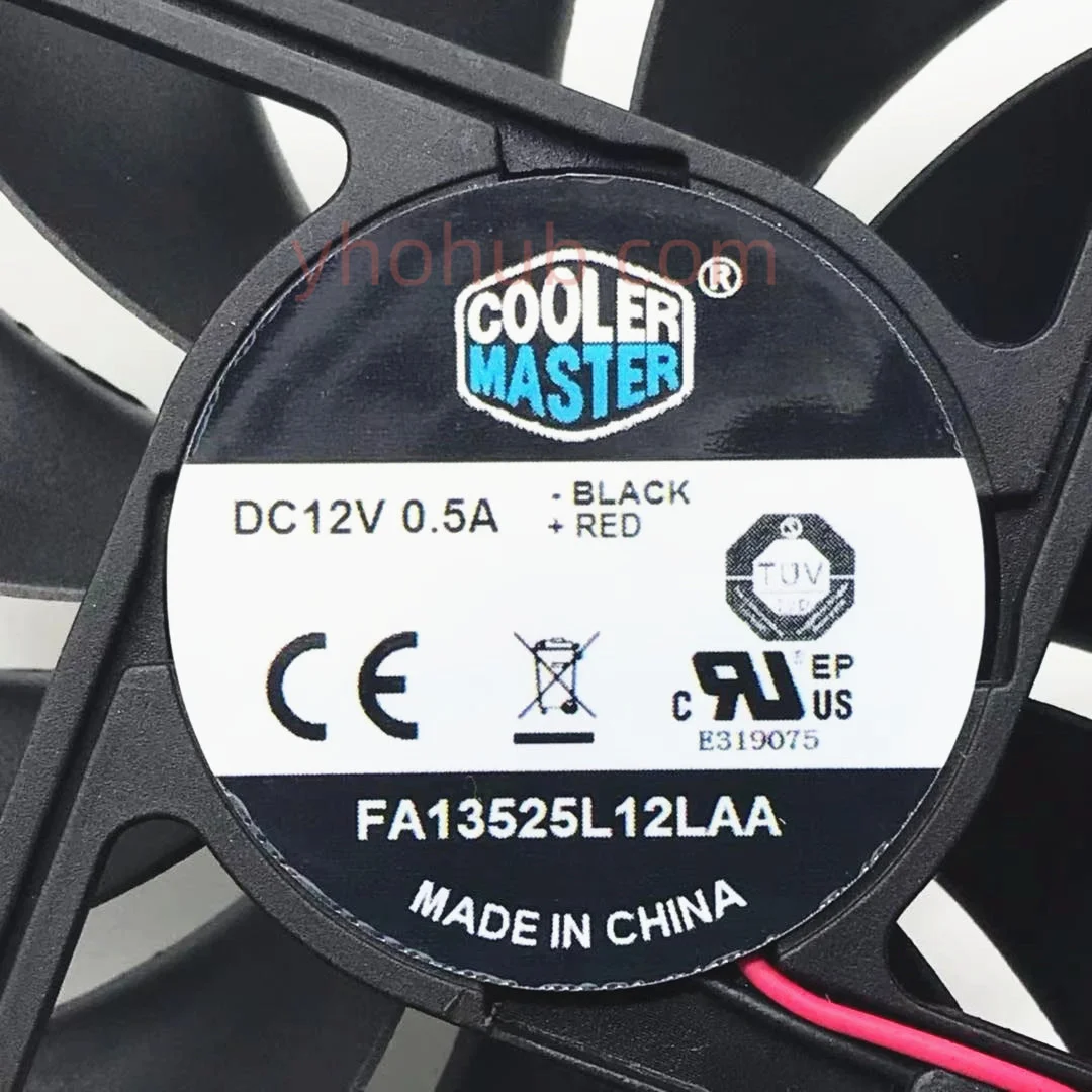 Cooler Master DC DC 12V 0.5A 135x135x25mm ventola di raffreddamento Server a 2 fili