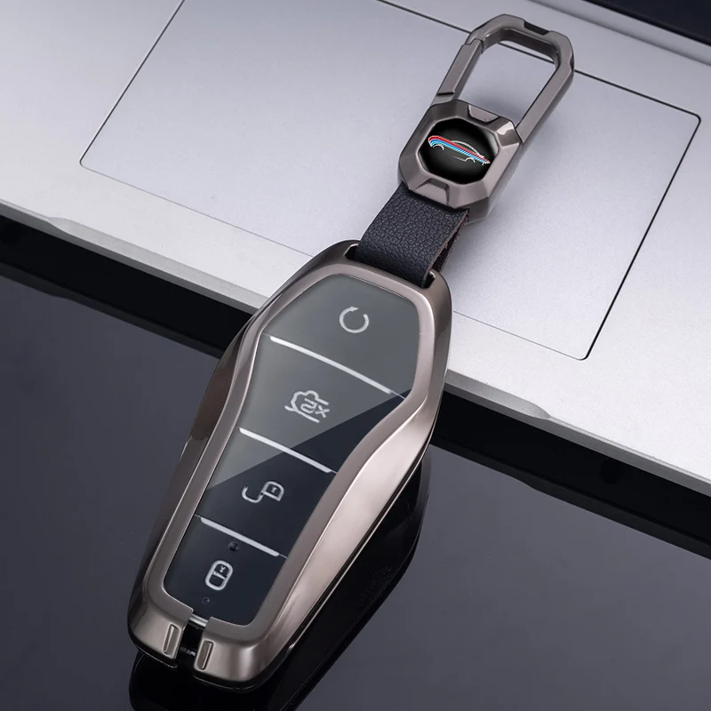 4 Buttons Metal Zinc Car Key Case for BYD Atto 3 Han EV Dolphin Remote Control Protect Cover Auto Accessories