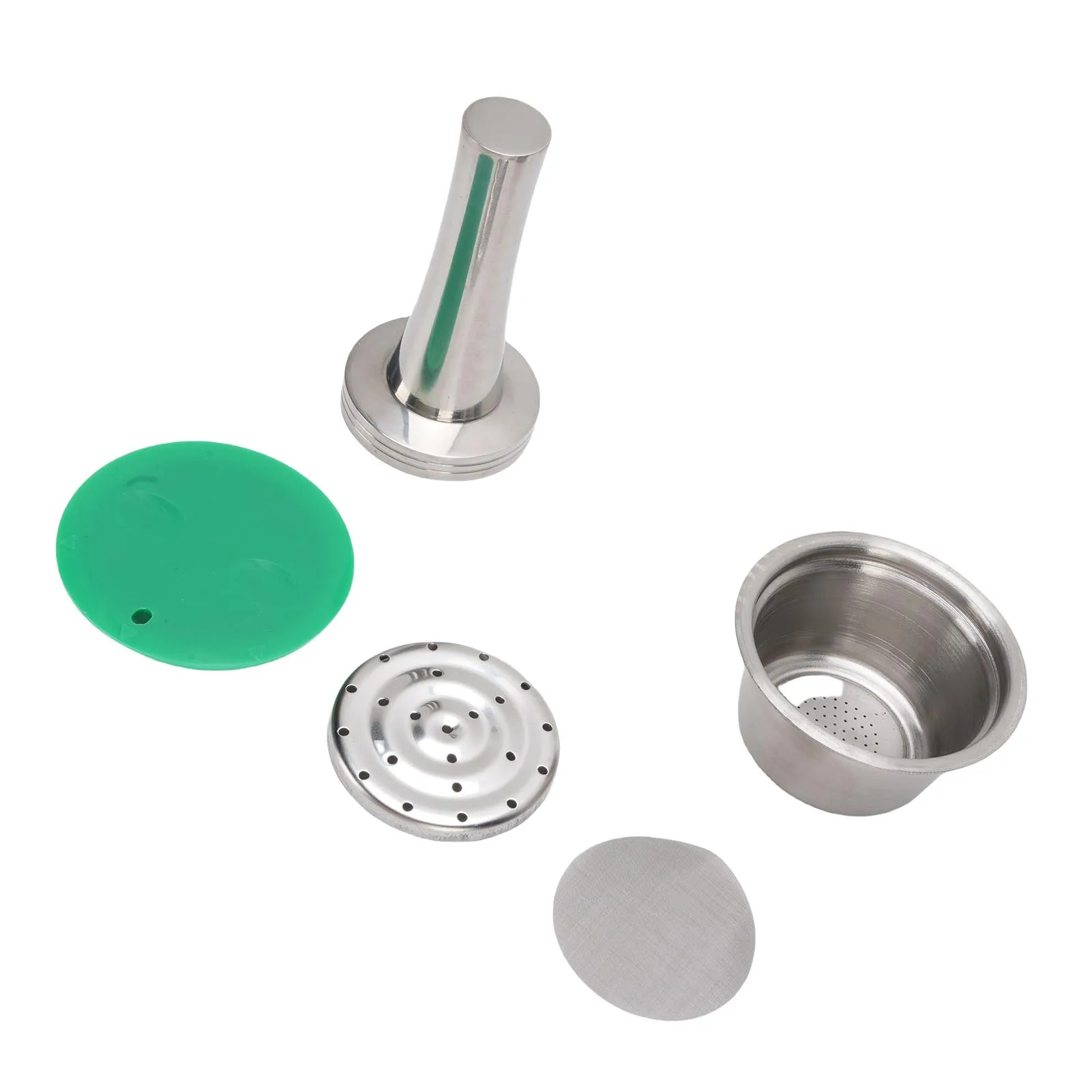 

Кофейные капсулы, многоразовые капсулы для кофе из нержавеющей стали с ложкой для тампера для кофе, принадлежности для кофемашины, пресс для кофе, тампер