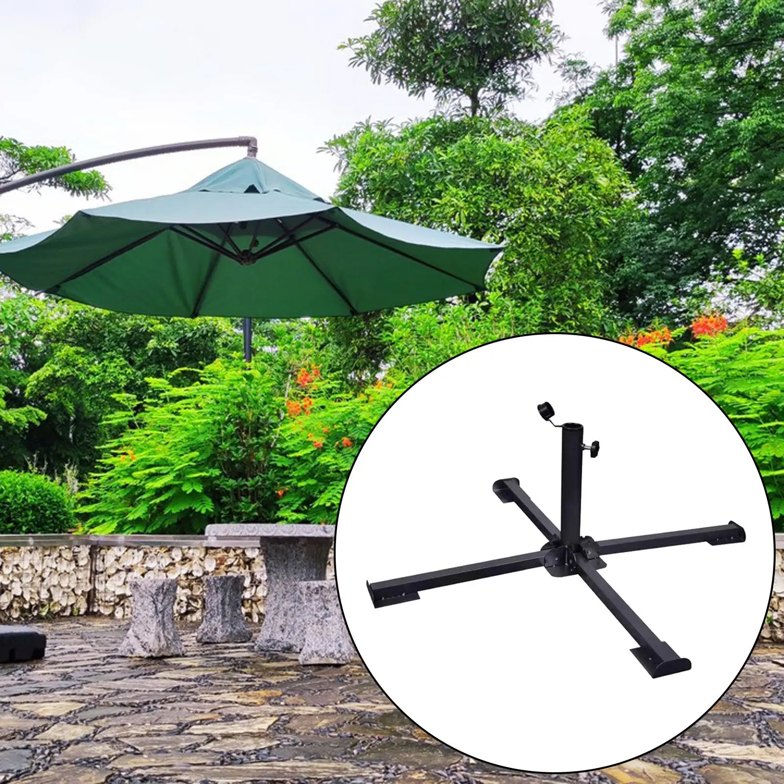 Dobrável Umbrella Holder Base, Pólo Stand, Pátio, Quintal, Jardim, Pesca, Gramado, Quintal, 2.5-4cm