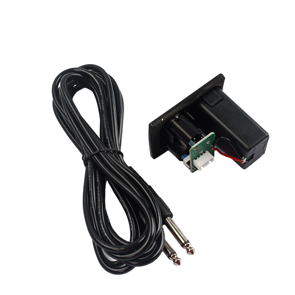 

High Quality 9v Battery Case For Active Pickup Guitar Bass Ukulele With 4 Pin Signal Jack 635mm Output Jack Cable Lead Cord