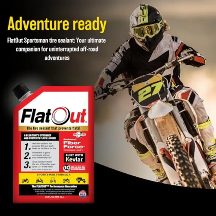 Tire Sealant Sportsman Formula - Prevent Flat Tires, Seal Leaks, Contains Kevlar, 32-Ounce Bag