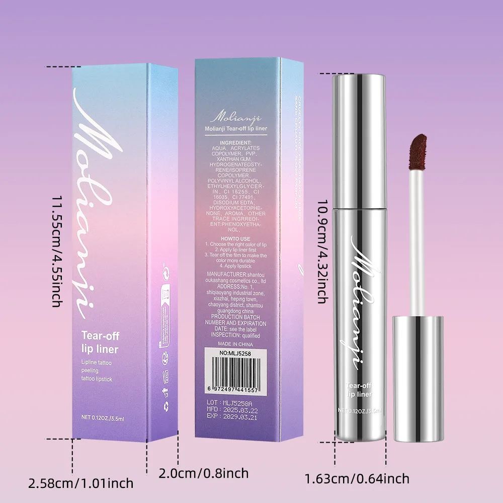 Waterproof Long Lastin Peel Off Lip Liner Matte Lip Ink Tattoo g Velvet Lip Tint Sexy Red Waterproof Long Lasting