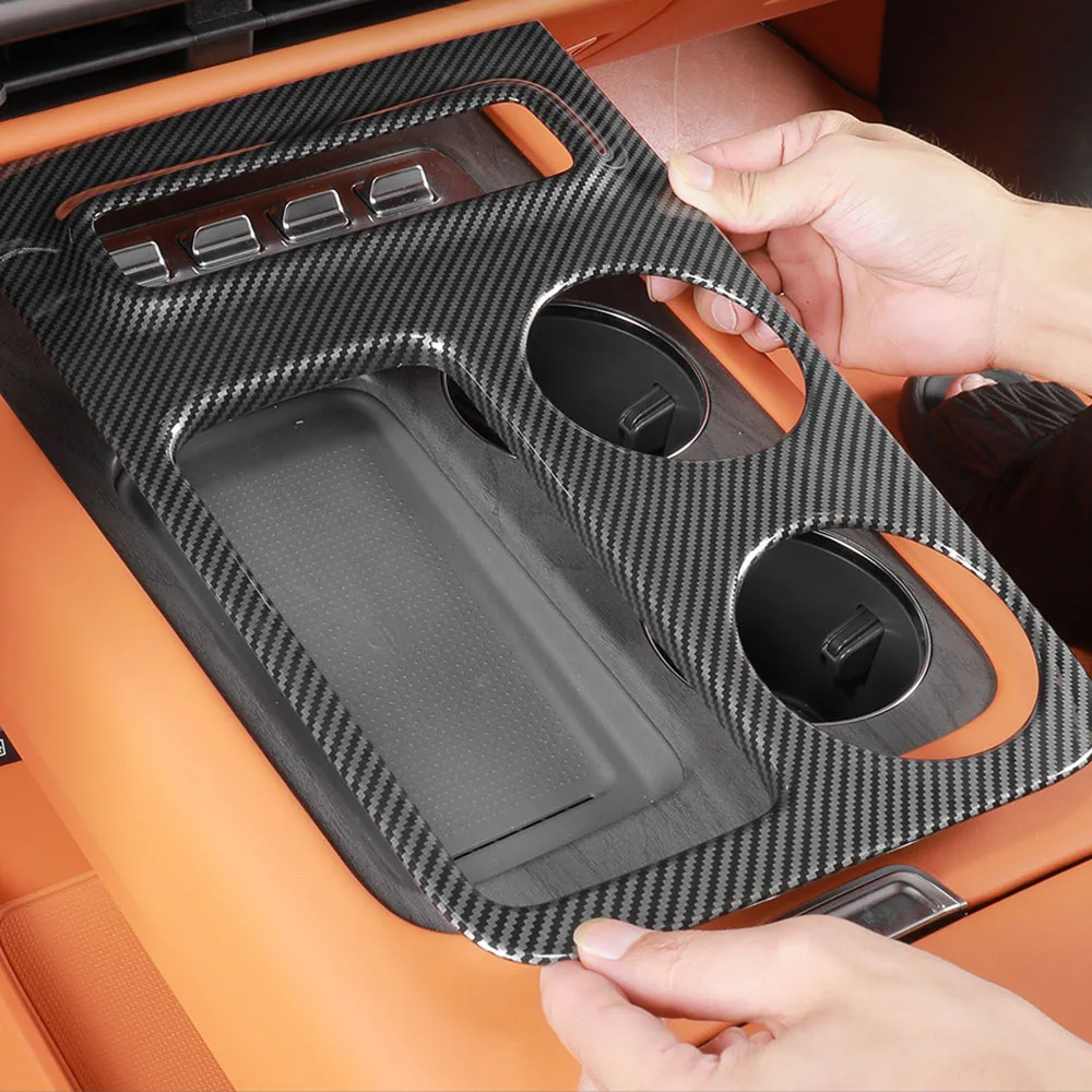 For GWM Haval H10 Car Central Control Panel ABS Lining Interior Protection Pad Wood Grain Carbon Fiber Pattern Rising Window Pan