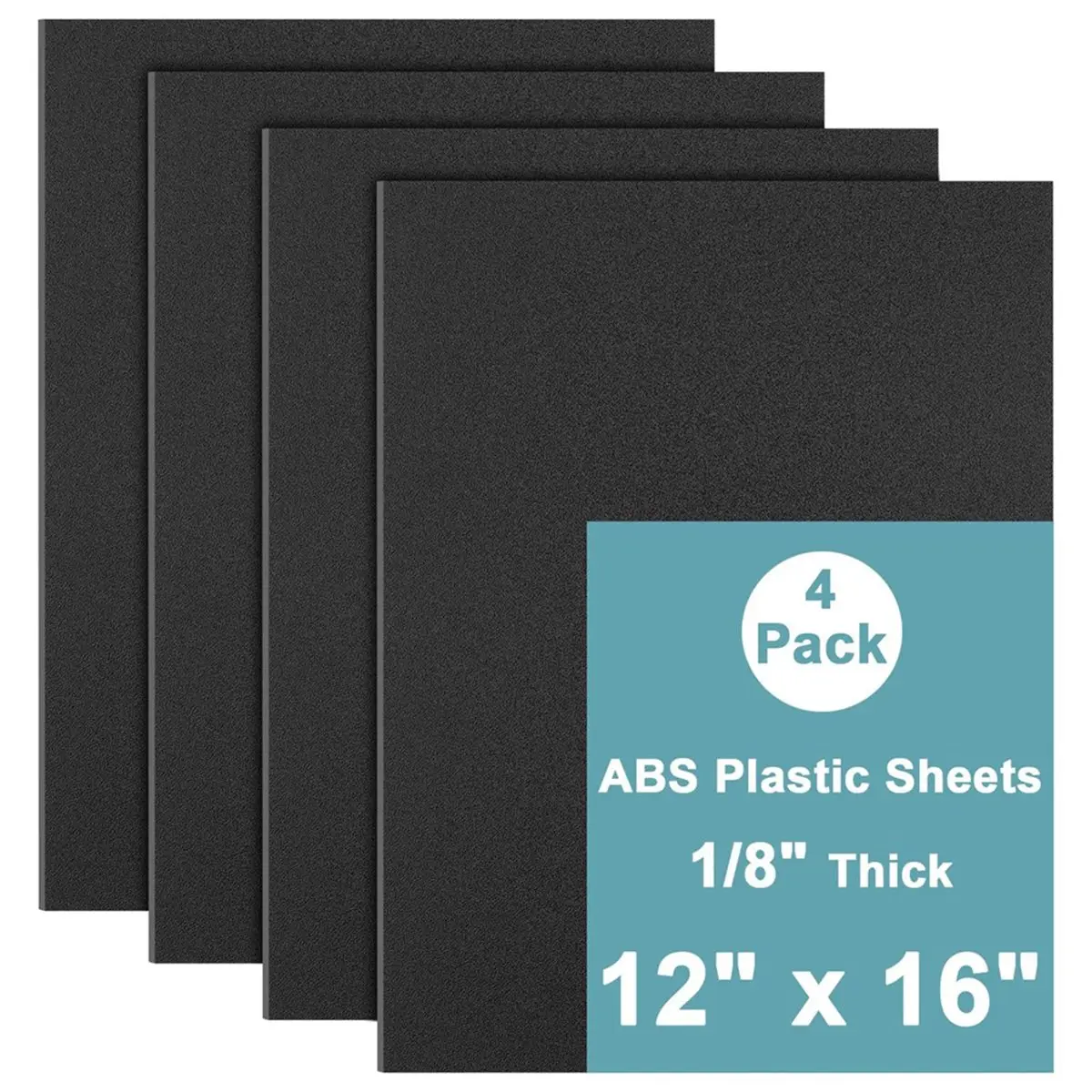 4Pack ABS Plastic Sheet 12" X 16" X 1/8" Thick Thermoplastic Sheet Tensile ABS Plastic Panel for Crafts, DIY, Signs A