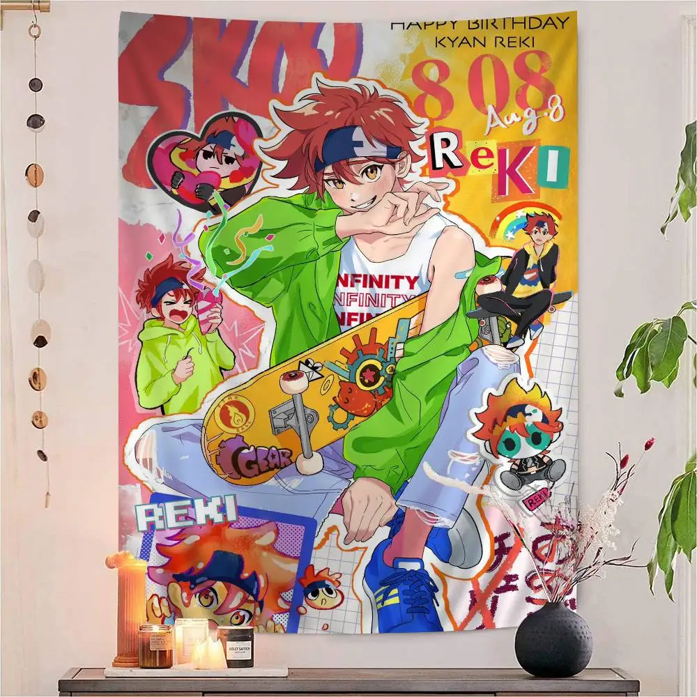 Anime Cool Boy S-Sk8 The Infinity Tapestry Art Printing Japanese Wall Tapestry Anime Wall Hanging Home Decor