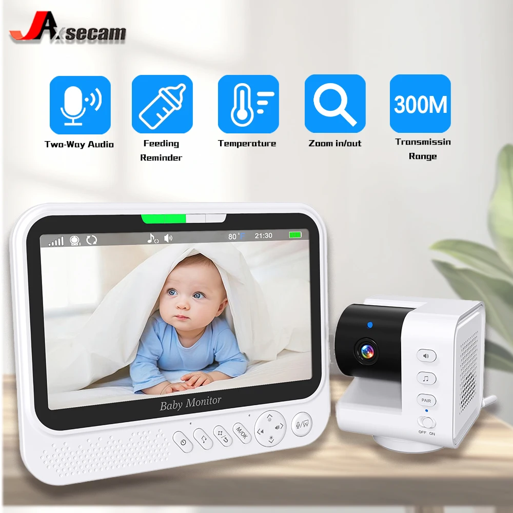 

Baby Monitor with 7 Inch 5000mAh Display Screen 2pcs IP Camera Home Security Wireless VideoBattery Kids Protection Surveillanc