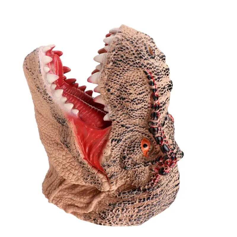 Hand Puppets For Kids Realistic Dinosaur Head Hand Puppets Toy Flexible Rubber Hand Puppet Soft Rubber T Rex Dinosaur Toys