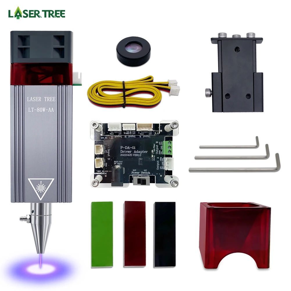 LASER TREE Laser Module 10W Optical Power Fixed Focus Laser Head With Air Assist for CNC Laser Engraver Cutting Wood DIY Tools