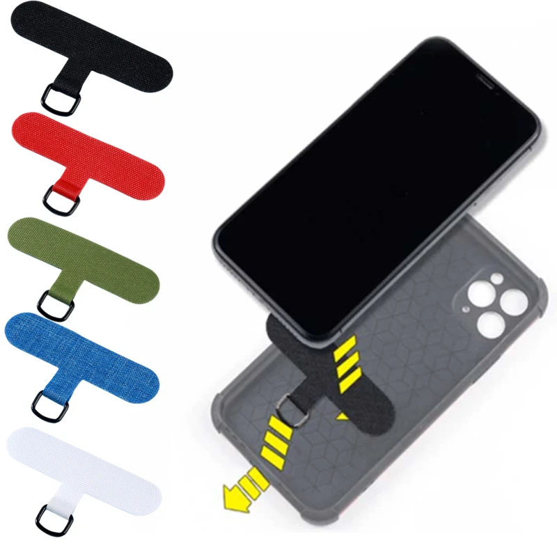 Universal Mobile Phone Safety Lanyard Card Gasket Replacement Tether Pad Detachable Neck Cord Strap Clip Snap Nylon Patch Tab