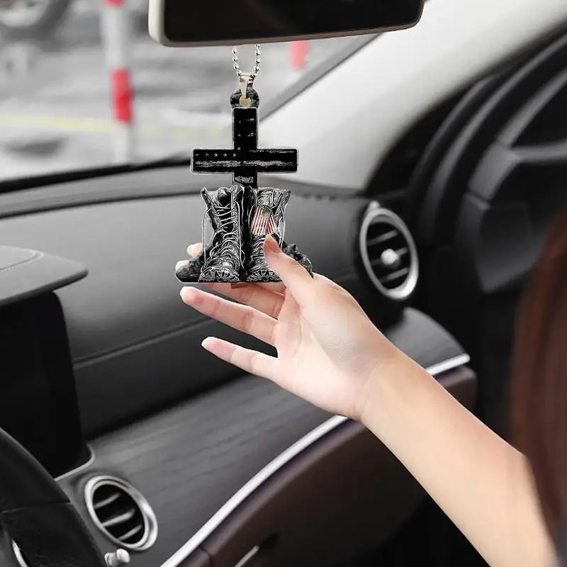 Car Pendant Rear View Mirror  Practical Interior Ornament Hanging Mini Shape Car Hanging Toy Gift Car Decoration Accessories