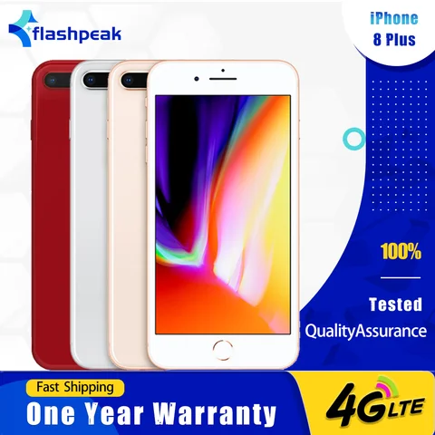 Original Apple iPhone 8 Plus 4G Mobile Phone 5.5'' IPS LCD True Tone 3D Touch Fingerprint A11 Hexa-Core 64/256GB Smartphone