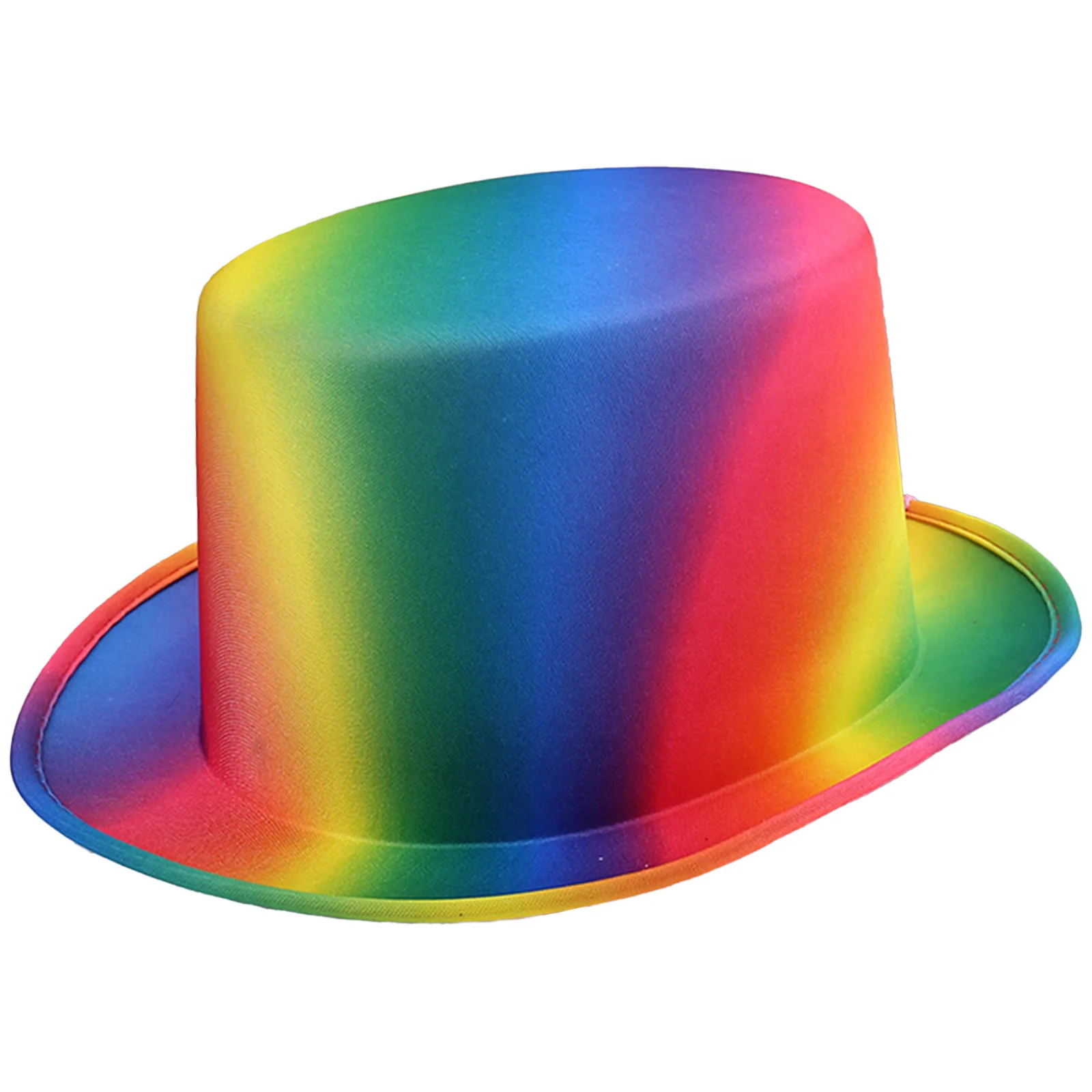 Adultos crianças mágico arco-íris chapéu alto colorido multicolorido padrão cartola para apresentações de palco e eventos de cosplay de halloween