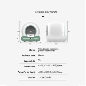 Newpet Smart التلقائي القطط فضلات مربع القمامة مغلق مع مزيل العرق والأشعة فوق البنفسجية التنظيف الذاتي صندوق القمامة التحكم في التطبيق للقطط سعة مرحاض القطط 65 لترا أفضل 8 صناديق فضلات قطط كهربائية مبيع - رقم 3