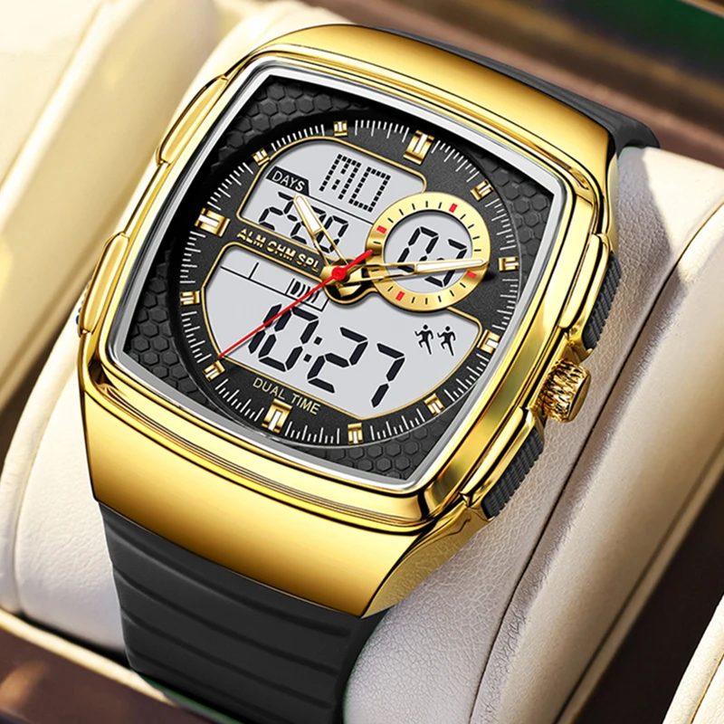 

LIGE модные военные часы для мужчин FOXBOX брендовые роскошные мужские кварцевые наручные часы силиконовые спортивные водонепроницаемые цифровые часы для мужчин