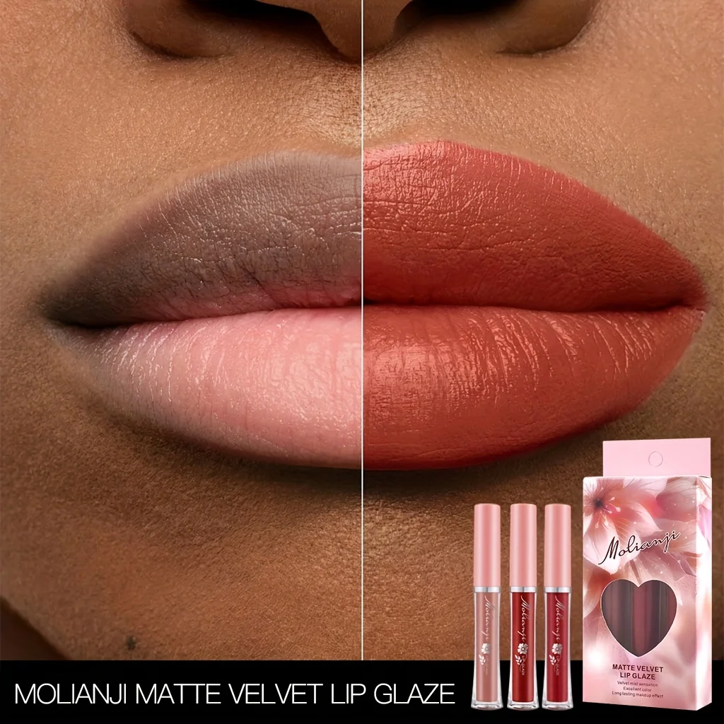 Matte Silky Lip Glaze สดชื่นและไม่เหนียวเหนอะหนะ พัฒนาสีติดทนนาน ถ้วยกันน้ําไม่ติด เหมาะสําหรับทุกสภาพผิว - ของขวัญที่สมบูรณ์แบบ