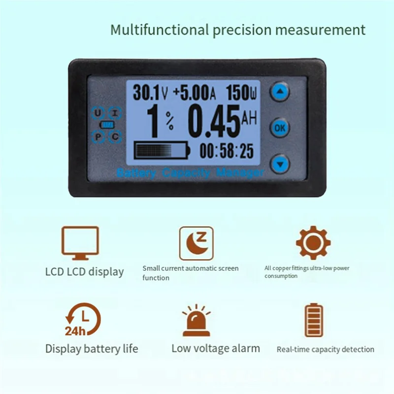 A21Q -VA9510 バッテリー容量マネージャー LCD デジタル電圧電流パワーメーターバッテリー容量電量計 120V 100A