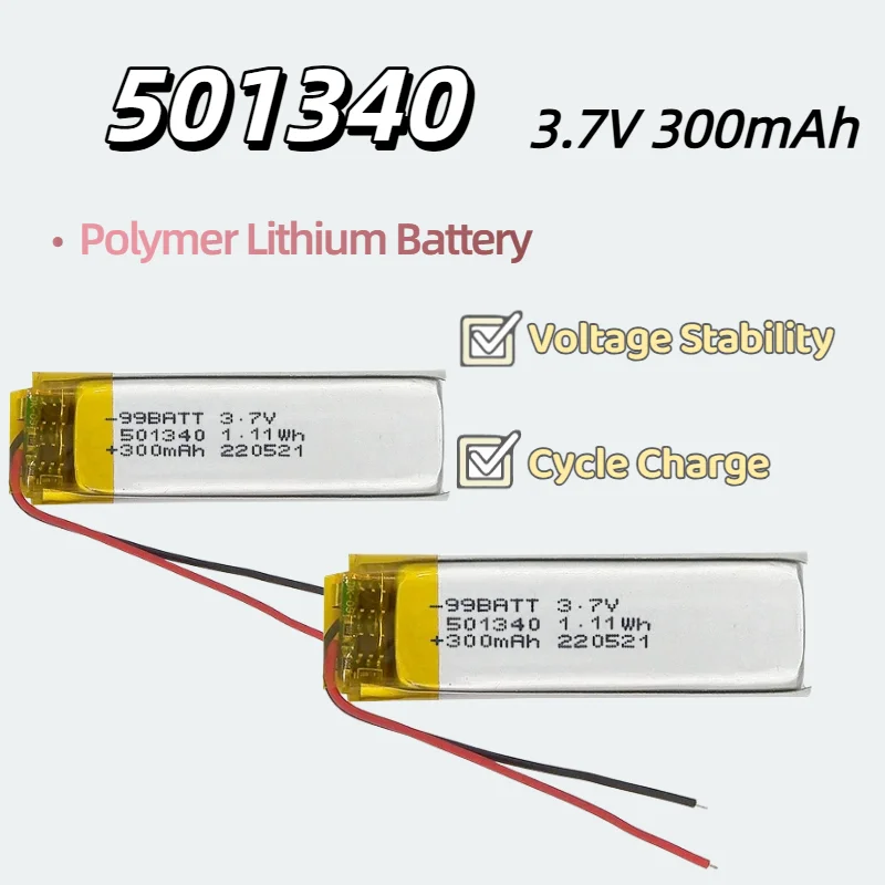 

501340 3.7V300mAh Polymer Battery Rechargeable Li-Po Cell for Electric Toothbrush Bluetooth Headphone Neckband Wireless Earphone