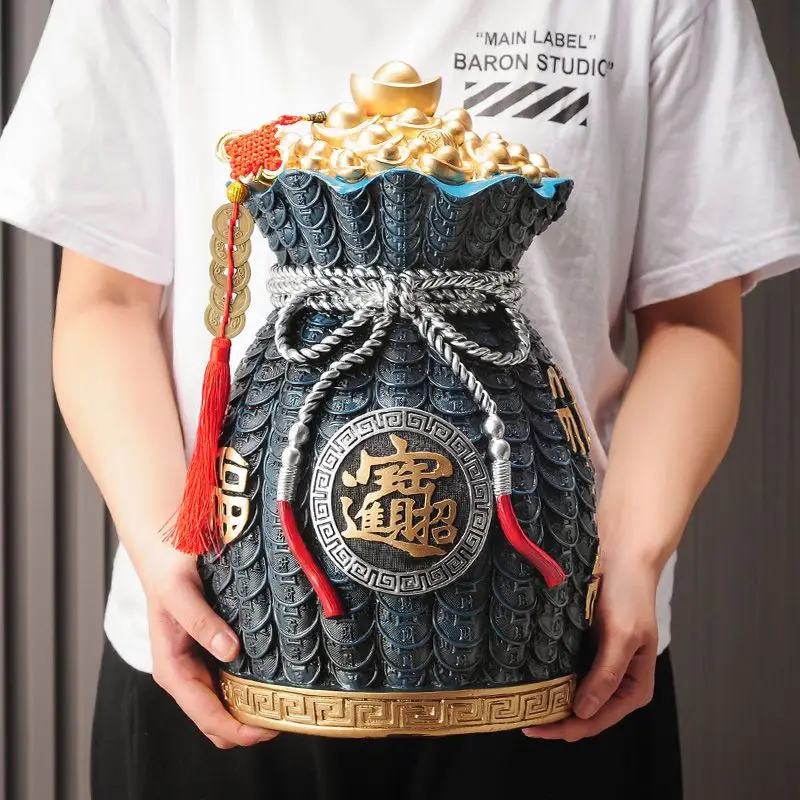 Chinese Cornucopan Resin Money Storage Jar, Unique Piggy Bank, Lucky Feng Shui Ornaments, Ultra-Large Capacity, Only in But Not