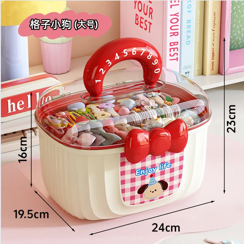 

Girl Hair Accessories Storage Box Portable Jewelry Storage Box for Hair Ties Hair Pins Barrette Hair Bows Scrunchies