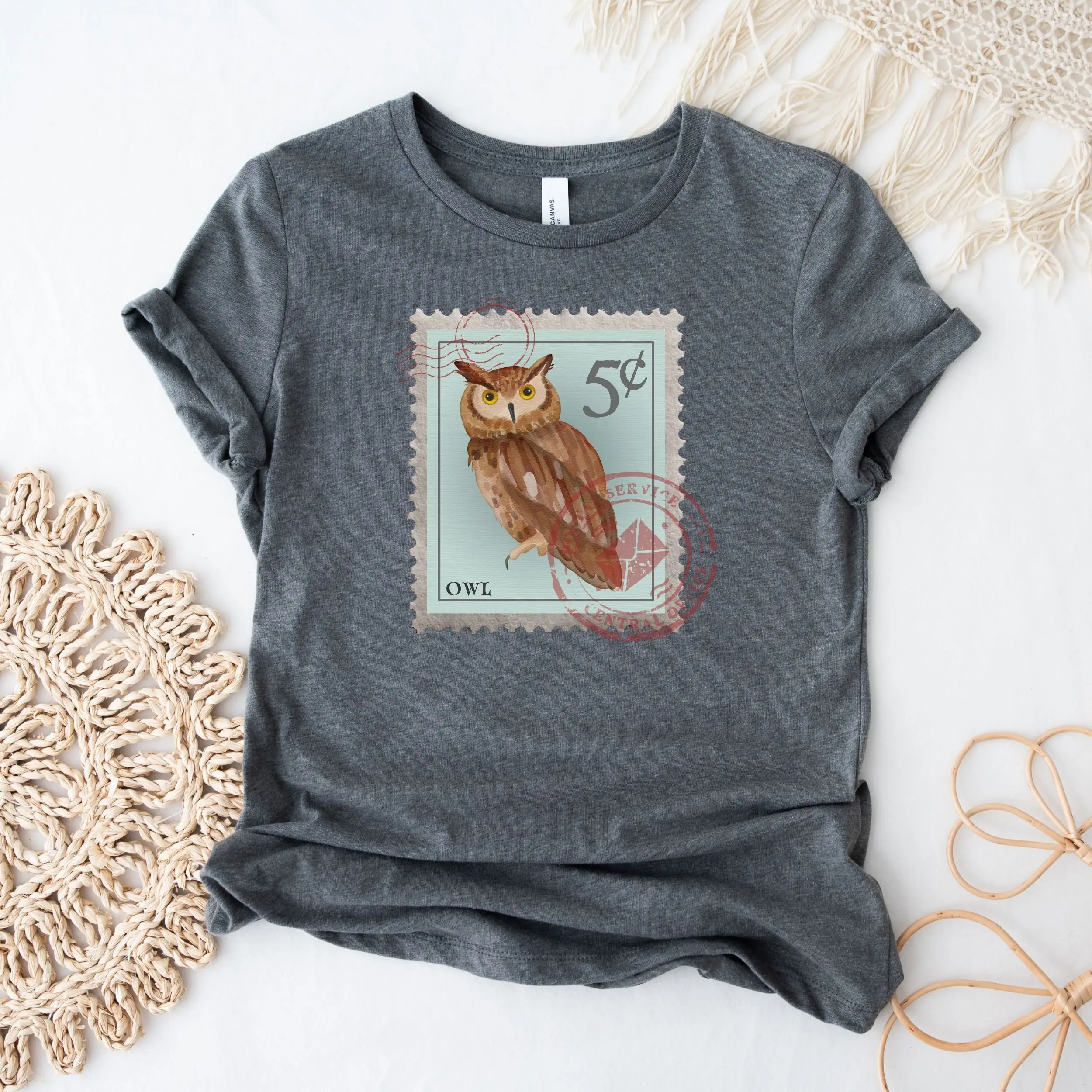 

Owl T Shirt Postage Stamp Love Cute Lover s for animal